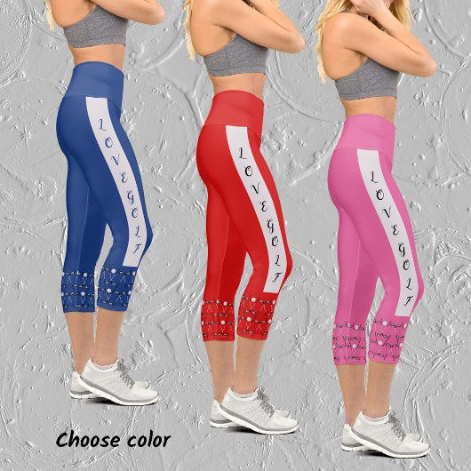 Moderner, schicker Golftext rot Capri Leggings