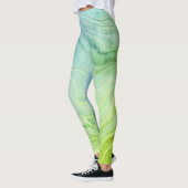 Moderner, schicker, grüner Marmor Leggings (Links)