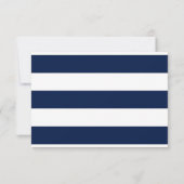 Moderner schicker Navy Blue & White Wedding RSVP Karte (Rückseite)