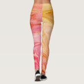 Moderner, schicker orangefarbener Marmor Leggings (Rückseite)