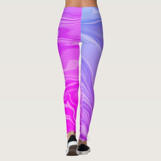 Moderner, schicker, rosa lila Marmor Leggings (Rückseite)