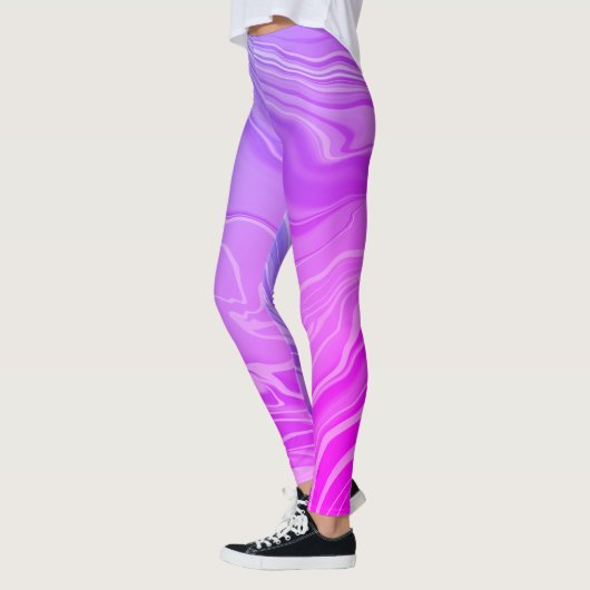 Moderner, schicker, rosa lila Marmor Leggings (Links)