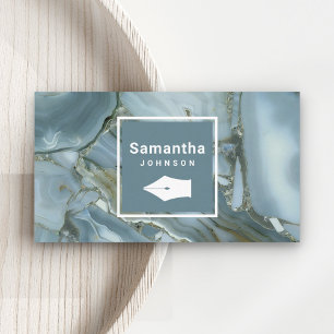 Moderner Schiefergrauer Marmorpen Nib Beruflich Visitenkarte