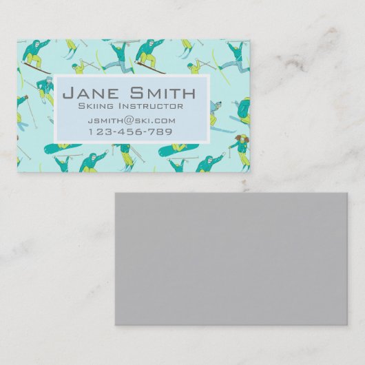 Moderner Schilehrer Visitenkarte (Vorne/Hinten)