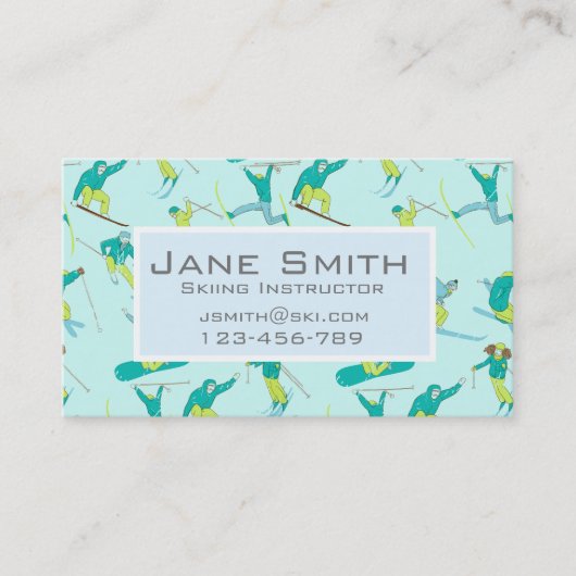 Moderner Schilehrer Visitenkarte (Vorderseite)