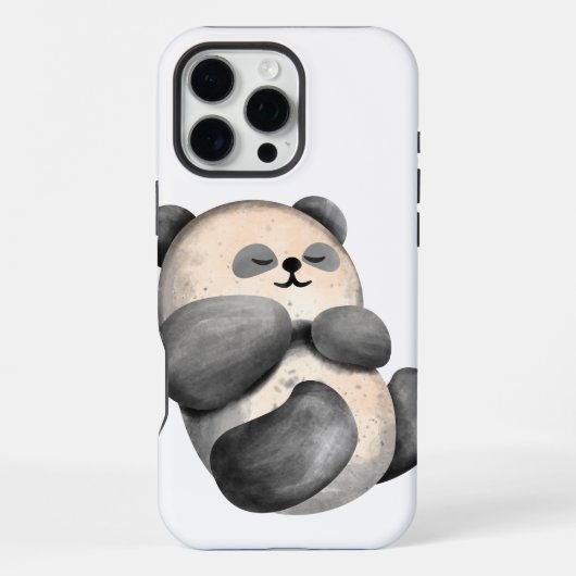 Moderner schlafender Wasserfarben-Panda iPhone Hülle (Rückseite)