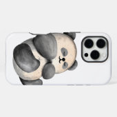 Moderner schlafender Wasserfarben-Panda iPhone Hülle (Rückseite (Horizontal))