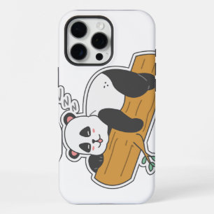 Moderner schlafender Watercolor-Panda auf Baum iPhone 16 Pro Max Hülle