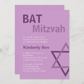 Moderner Schläger Mitzvah Invitiation- lila u. Einladung (Vorne/Hinten)