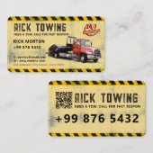 Moderner Schleppdienst | Gelb Visitenkarte (Vorne/Hinten)
