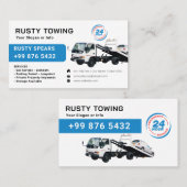 Moderner Schleppdienst | weiß Visitenkarte (Vorne/Hinten)