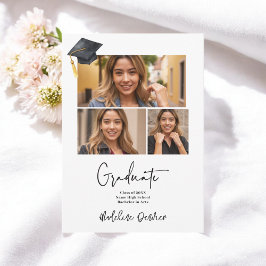 Moderner, schlichter 3-Foto-Abschluss Ankündigung