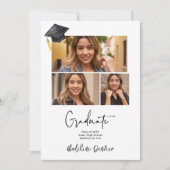 Moderner, schlichter 3-Foto-Abschluss Ankündigung (Vorderseite)