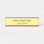 Moderner Schlichter Agent Minimalistisch Creme Far Schreibtischnamensplakette (Vorderseite )