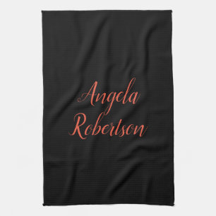 Moderner schlichter, einfacher Name Geschirrtuch