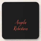 Moderner schlichter, einfacher Name Getränkeuntersetzer (Vorderseite)