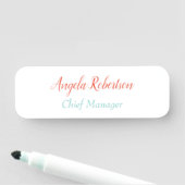 Moderner schlichter, einfacher Name Namensschild (Beispiel)