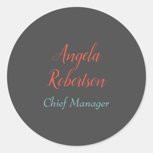 Moderner schlichter, einfacher Name Runder Aufkleber (Vorderseite)