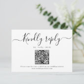 Moderner, schlichter, eleganter Code für Hochzeit RSVP Karte (Stehend Vorderseite)