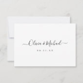 Moderner, schlichter, eleganter Code für Hochzeit RSVP Karte (Rückseite)