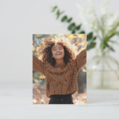 Moderner, schlichter Foto, weißer Abschluss Dankeskarte (Stehend Vorderseite)