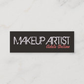 Moderner schlichter, grau-blassrosa Makeup Artist Mini Visitenkarte (Vorderseite)