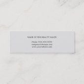 Moderner schlichter, grau-blassrosa Makeup Artist Mini Visitenkarte (Rückseite)