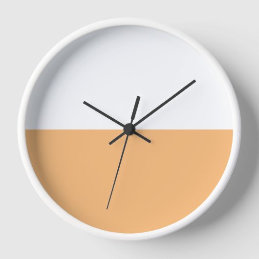 Moderner, schlichter, orangefarbener Farbblock Uhr (Vorderseite)