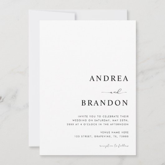 Moderner Schlichter QR-Code Einladung (Vorderseite)