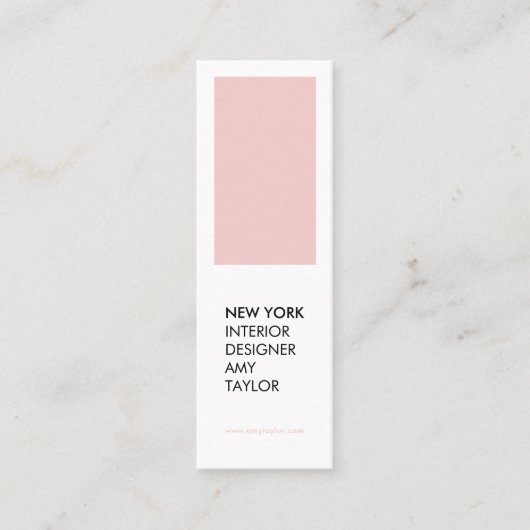 Moderner, schlichter Rose pink minimalistischer De Mini Visitenkarte (Vorderseite)