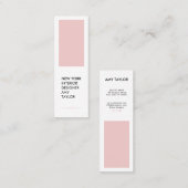 Moderner, schlichter Rose pink minimalistischer De Mini Visitenkarte (Vorne/Hinten)
