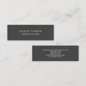 Moderner, Schlichter, schlanker Geschäftsführer Mini Visitenkarte (Vorne/Hinten)