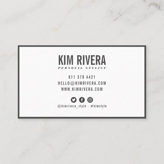 Moderner schlichter Stylist minimalistisch berufli Visitenkarte (Rückseite)