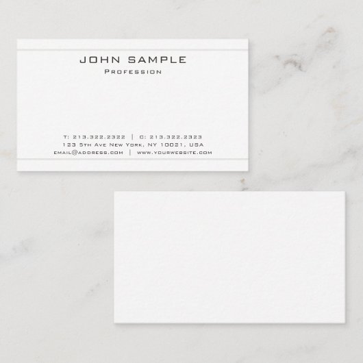 Moderner schlichter Trendy beruflicher eleganter Visitenkarte (Vorne/Hinten)