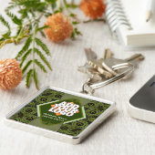 Moderner Schlüsselanhänger für grüne Kunsträder (Seite)