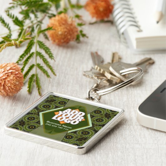 Moderner Schlüsselanhänger für grüne Kunsträder (Seite)