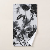 Moderner Schmetterling Floral Noir Badhandtuch Set (Handtuch)