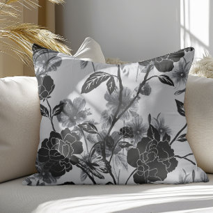 Moderner Schmetterling Floral Noir Kissen