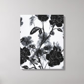 Moderner Schmetterling Floral Noir Leinwanddruck (Vorderseite)