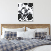 Moderner Schmetterling Floral Noir Leinwanddruck (Insitu (Schlafzimmer))