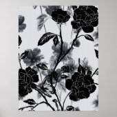 Moderner Schmetterling Floral Noir Poster (Vorne)