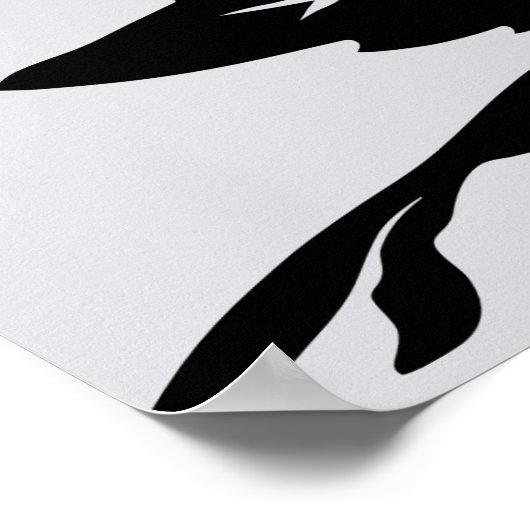 Moderner Schmetterling Floral Noir Poster (Ecke)