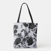 Moderner Schmetterling Floral Noir Tasche (Rückseite)