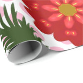 Moderner Schmetterling im Frühlingsgarten Blumen  Geschenkpapier (Rolleneckpunkt)