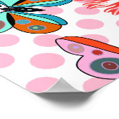 Moderner Schmetterling im Frühlingsgarten, Blumend Poster (Ecke)