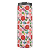 Moderner Schmetterling im Frühlingsgarten, floral  Thermosbecher (Rückseite)