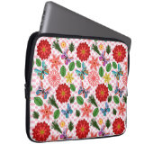 Moderner Schmetterling im Frühlingsgarten, florale Laptopschutzhülle (Vorne Rechts)