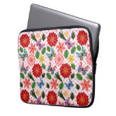 Moderner Schmetterling im Frühlingsgarten, florale Laptopschutzhülle (Vorderseite Links)
