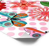 Moderner Schmetterling im Frühlingsgarten, florale Poster (Ecke)