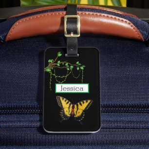 Moderner Schmetterling - individueller Name Gepäckanhänger